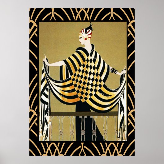 Affiche de dame Art Déco (Devant)