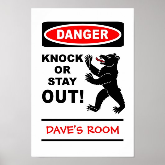 Affiche de danger - personnaliser ! (Devant)