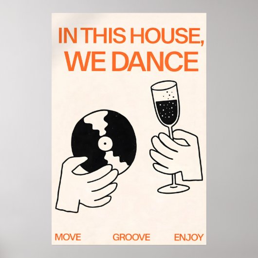 Affiche de danse, Art mural de typographie moderne (Devant)