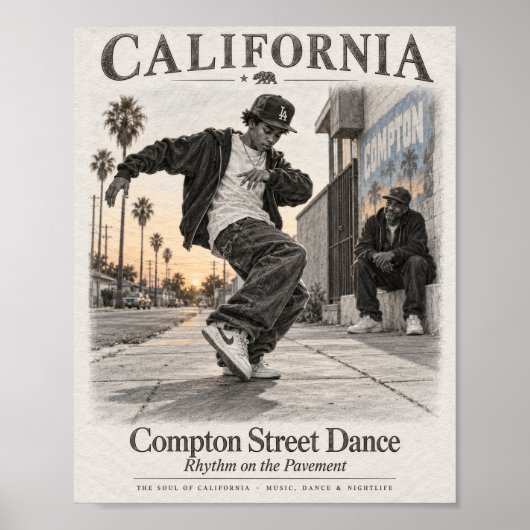 Affiche de danse de rue de Compton (Devant)