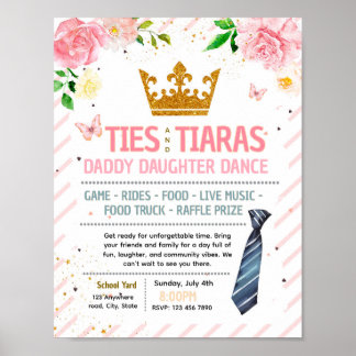 Affiche de danse modifiable avec noeuds et diadème