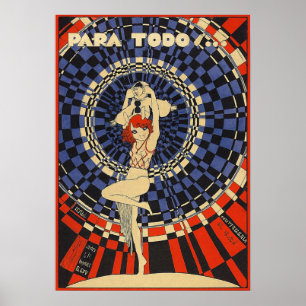 Affiche de danseuse Art Déco vintage – Rousse des