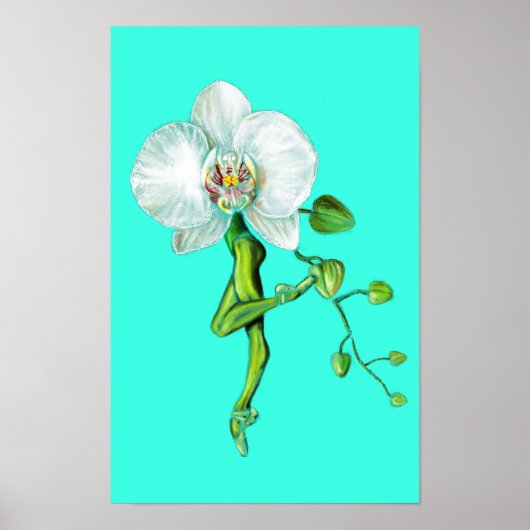Affiche de danseuse de ballet d'orchidée - Peintur (Devant)