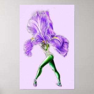 Affiche de danseuse de ballet Fleur d'Iris