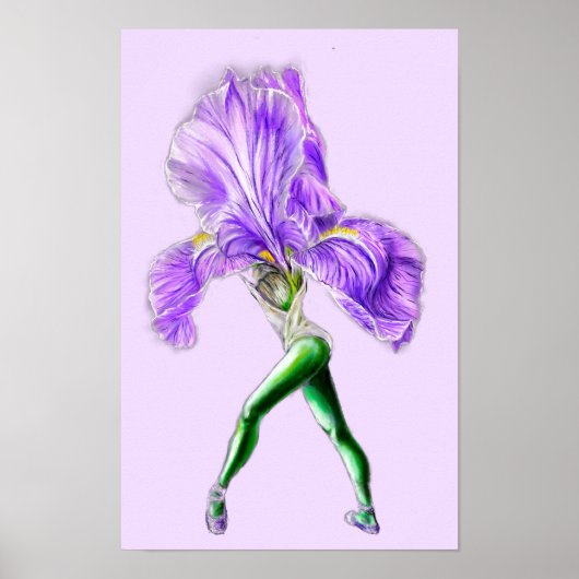 Affiche de danseuse de ballet Fleur d'Iris (Devant)
