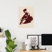 Affiche de danseuse de ballet vintage | Élégante b (Bureau à domicile)