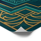 Affiche de danseuse de profil Art Déco avec éventa (Coin)