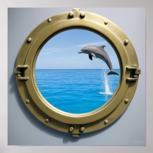 Affiche de dauphin décoratif pour cabine de croisi (Devant)