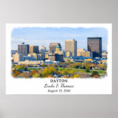 Affiche de Dayton Ohio, Aquarelle, Sur mesure (Devant)