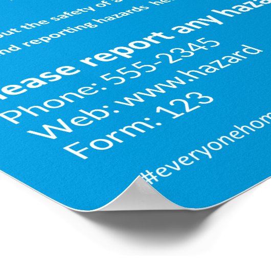 Affiche de déclaration des dangers pour la sécurit (Coin)