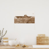 Affiche de décollage B-25 de l'USS Hornet (Cuisine)