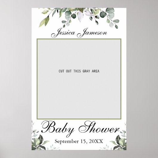 Affiche de décor pour Baby Shower Eucalyptus (Devant)