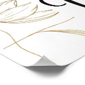 Affiche de décor pour mariage Fleur d'Or (Coin)