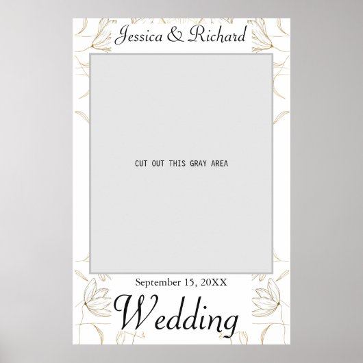 Affiche de décor pour mariage Fleur d'Or (Devant)