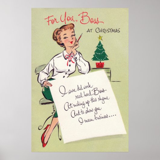 affiche de décoration de bureau rétro de Noël (Devant)