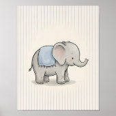 Affiche de décoration de chambre de bébé éléphant (Devant)