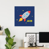 Affiche de décoration de chambre d'enfants de fusé (Bureau à domicile)