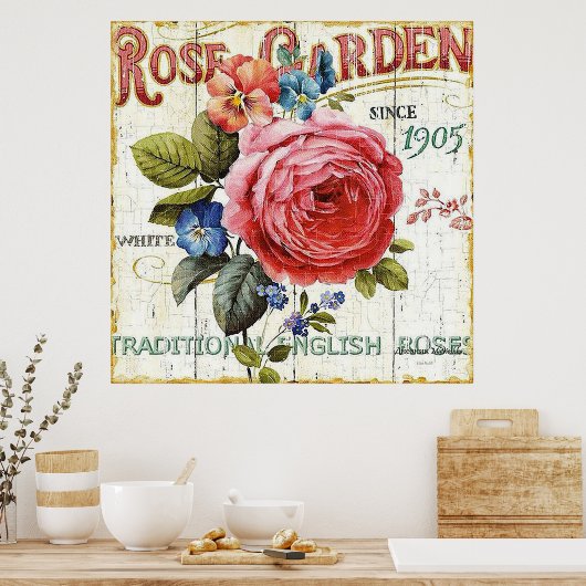 affiche de décoration de la maison de bureau rose  (Cuisine)