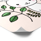 Affiche de décoration de nursery Lapin Mignon Fleu (Coin)