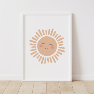 Affiche de décoration de nursery Soleil Heureux Ne