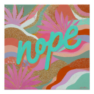 Affiche de décoration Dopamine lumineuse Non merci