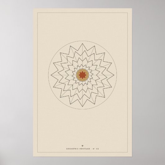 Affiche de décoration murale à rosette de géométri (Devant)