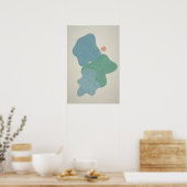 Affiche de décoration murale abstraite Cool Blue & (Cuisine)