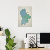 Affiche de décoration murale abstraite Cool Blue & (Bureau à domicile)