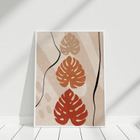 Affiche de décoration murale abstraite de monstera