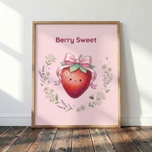 Affiche de décoration murale aux fraises sucrées k