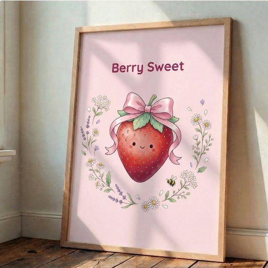 Affiche de décoration murale aux fraises sucrées k