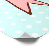 Affiche de décoration murale avec un nœud rose sur (Coin)