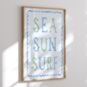Affiche de décoration murale bleue pour nurserie S