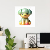 Affiche de décoration murale Chien toutou mignon e (Bureau à domicile)