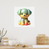Affiche de décoration murale Chien toutou mignon e (Cuisine)