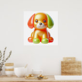 Affiche de décoration murale de chiot mignon oreil (Cuisine)