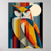 Affiche de décoration murale de hibou géométrique (Devant)