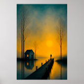 Affiche de décoration murale de lac au coucher du  (Devant)