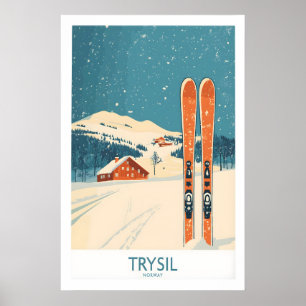 Affiche de décoration murale de ski Trysil Norvège