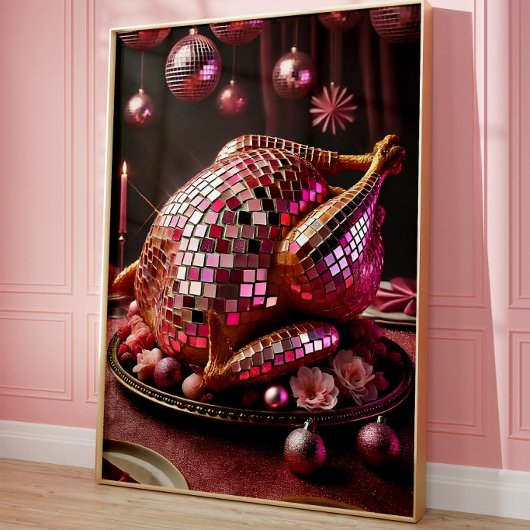 Affiche de décoration murale dino disco drôle
