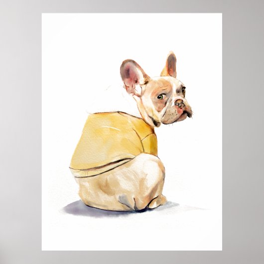 Affiche de décoration murale drôle de Bouledogue F (Devant)