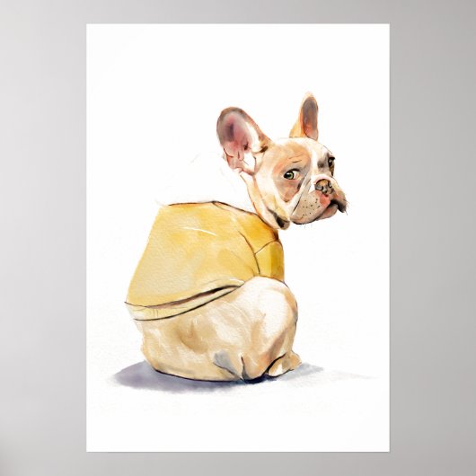 Affiche de décoration murale drôle de Bouledogue F (Devant)