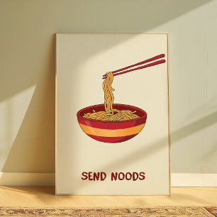 Affiche de décoration murale drôle de ramen « Send