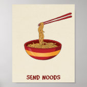 Affiche de décoration murale drôle de ramen « Send (Devant)