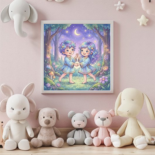 Affiche de décoration murale du zodiaque Gémeaux p