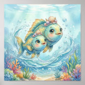 Affiche de décoration murale du zodiaque Poissons  (Devant)