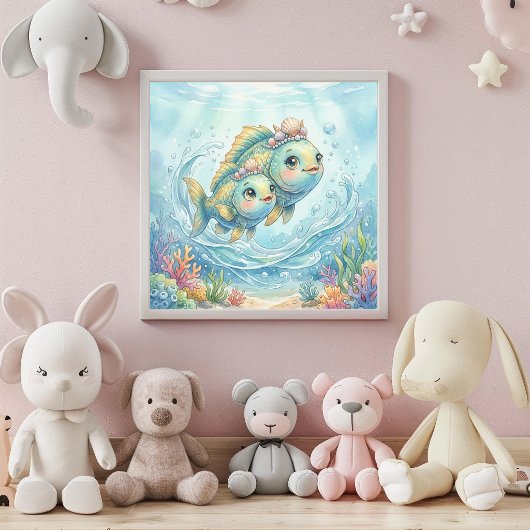 Affiche de décoration murale du zodiaque Poissons 