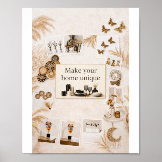 Affiche de décoration murale élégante Boho Chic - 