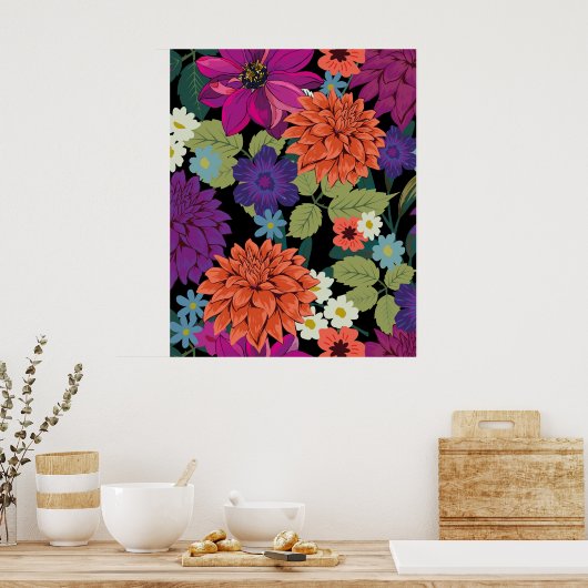 Affiche de décoration murale florale (Cuisine)