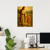 Affiche de décoration murale Jésus marchant avec u (Bureau à domicile)